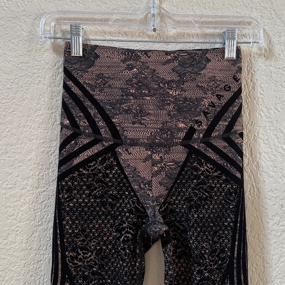 Savage X Fenty Leggings Lace High Rise Athleisure Sporty Black Small - Picture 5 of 12